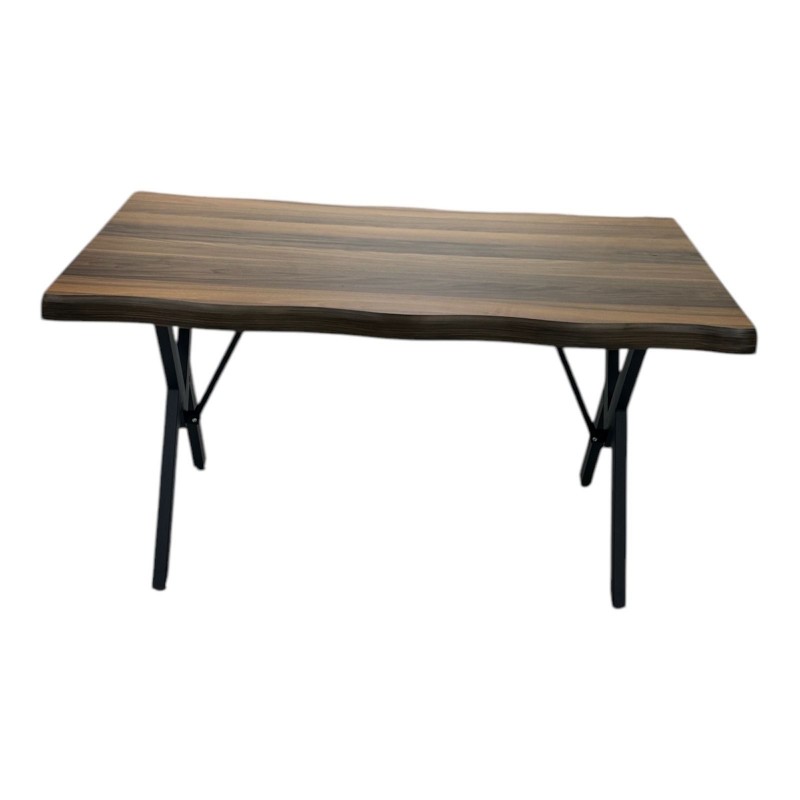 Toros Τραπέζι Τραπεζαρίας Ξύλινο με Μεταλλικό Σκελετό Καρυδί 140x70εκ.Κωδικός: FD-TOROS