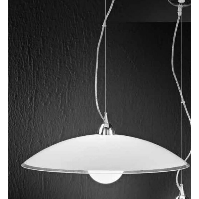 SKIRT Κρεμαστό μεταλλικό Φωτιστικό με γυάλινο καπέλο PERENZ 6004 - άσπρο Ø 55