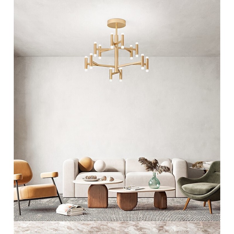 CANDLES Φωτιστικό οροφής πολυέλαιος LED PERENZ 8270 OR LC - χρώμα βουρτσισμένο χρυσό Ø70cm