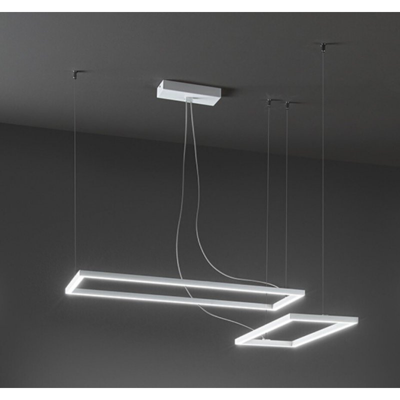 CROSS Κρεμαστό φωτιστικό 8060 B CT λευκό PERENZ L84,5CM + L58,5CM LED 58W 4060LM - CCT 3000K 4000K 6000K