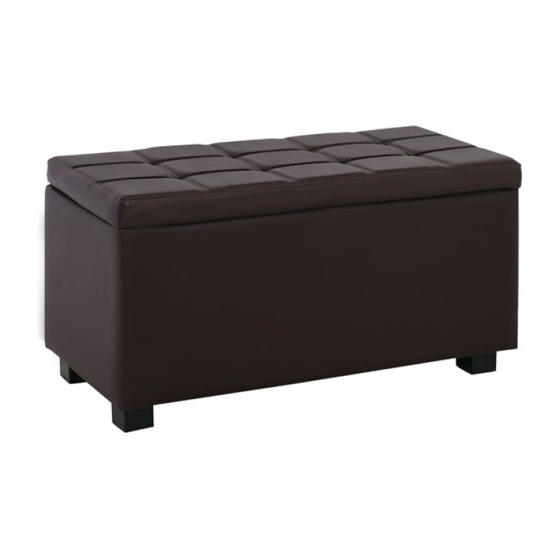 DENISE Σκαμπο με Αποθηκευτικό Χώρο - Ταμπουρέ, PU Σκούρο Καφέ Κωδικός: [Ε-00014445] Ε7048,2