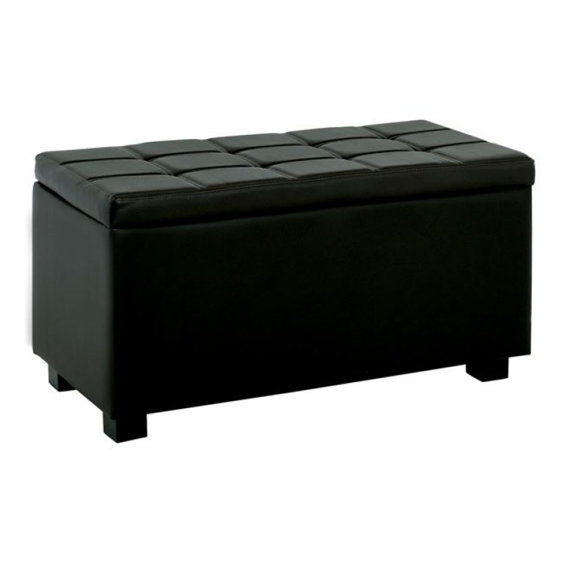 DENISE Σκαμπό με Αποθηκευτικό Χώρο - Ταμπουρέ, PU Μαύρο Κωδικός: [Ε-00022765] Ε7048,3