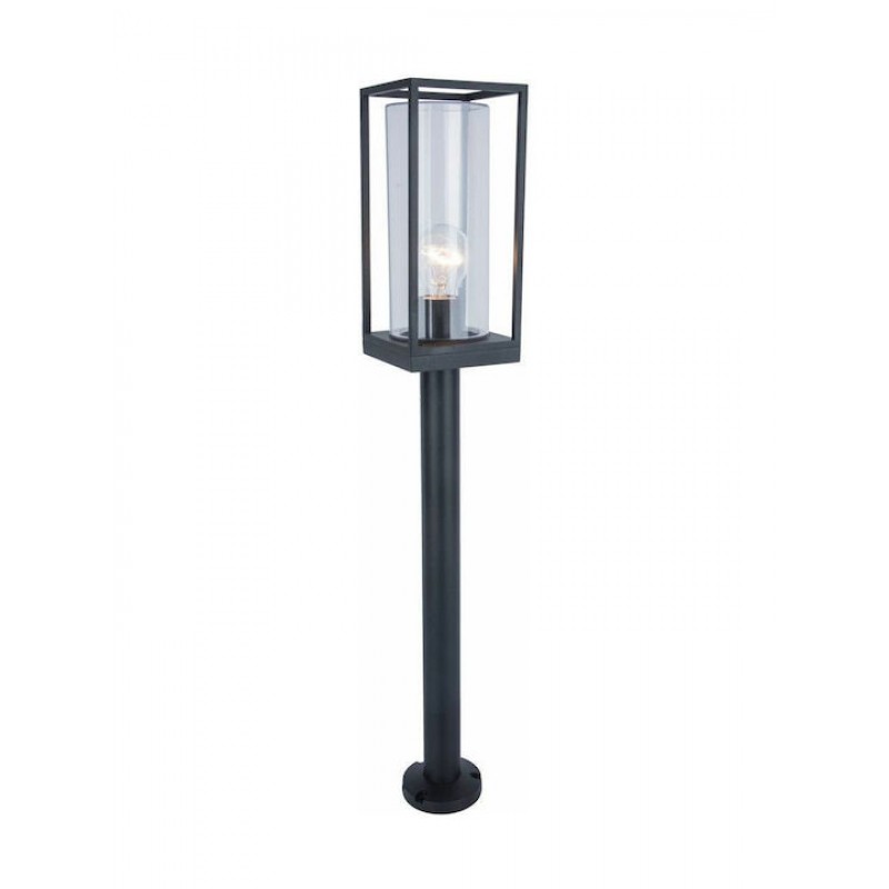 Lutec Flair Φωτιστικό Κολωνάκι Εξωτερικού Χώρου 40W IP44 για Ντουί E27 Μαύρο