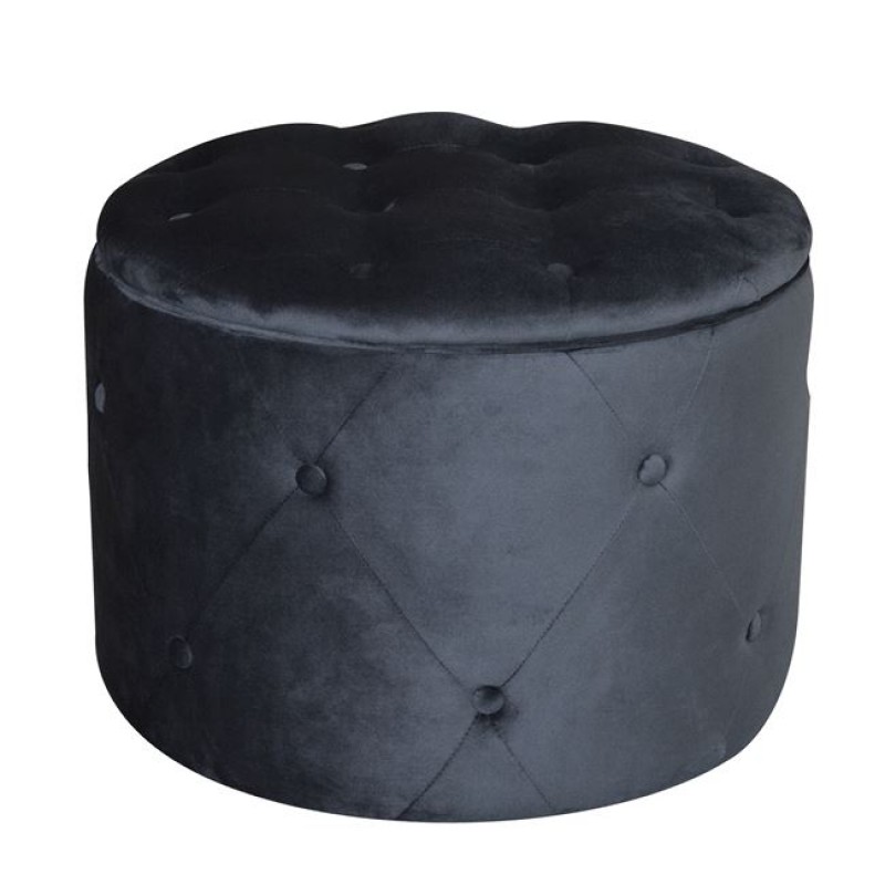 TRAVIS Σκαμπό Αποθηκευτικό, Ύφασμα Velure Απόχρωση Μαύρο Κωδικός: [Ε-00024990] Ε7025,2