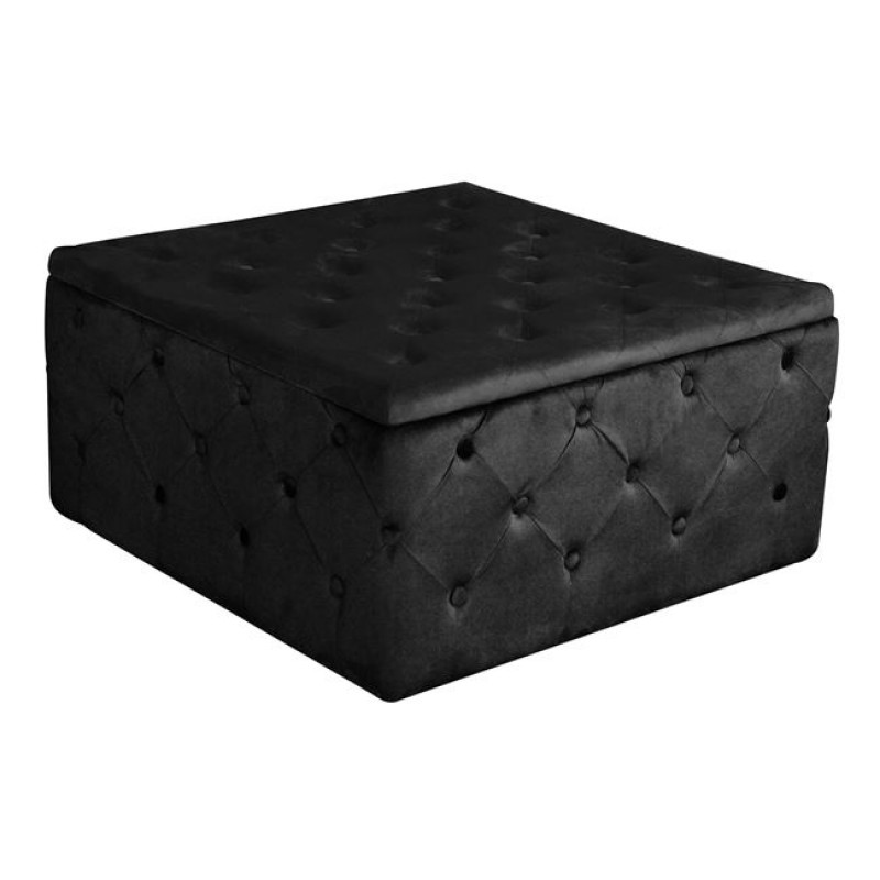 TIBOR Σκαμπό Αποθηκευτικό, Ύφασμα Velure Απόχρωση Μαύρο Κωδικός: [Ε-00024987] Ε7026,2