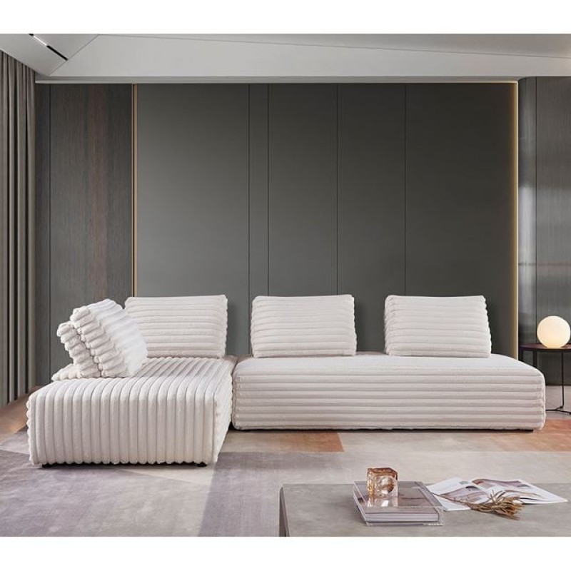 BRISTOL Καναπές Σαλονιού Καθιστικού Πολυμορφικός, Τεχνητή Γούνα Άσπρο Κωδικός: [Ε-00024946] Ε9417,2