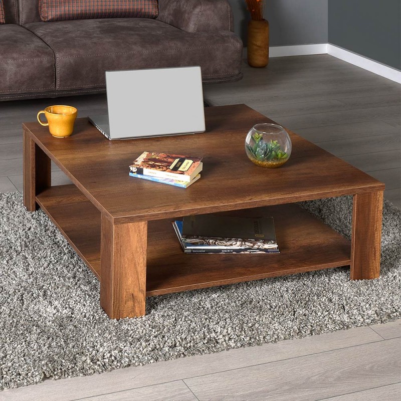 Τετράγωνο Τραπεζάκι Σαλονιού Soho Ξύλινο Καρυδί Μ90xΠ90xΥ35εκ.Κωδικός: FD-SHP690-OO