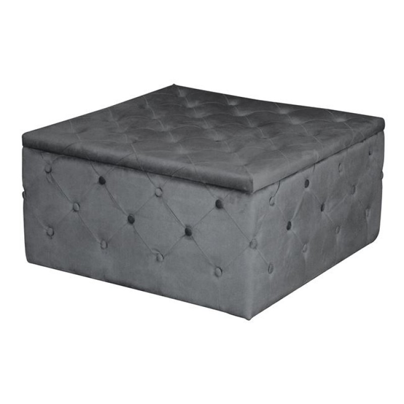 TIBOR Σκαμπό Αποθηκευτικό, Ύφασμα Velure Απόχρωση Γκρι Κωδικός: [Ε-00024988] Ε7026,3