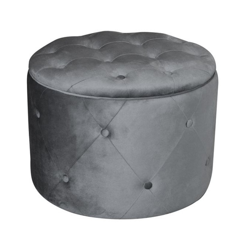 TRAVIS Σκαμπό Αποθηκευτικό, Ύφασμα Velure Απόχρωση Γκρι Κωδικός: [Ε-00024991] Ε7025,3