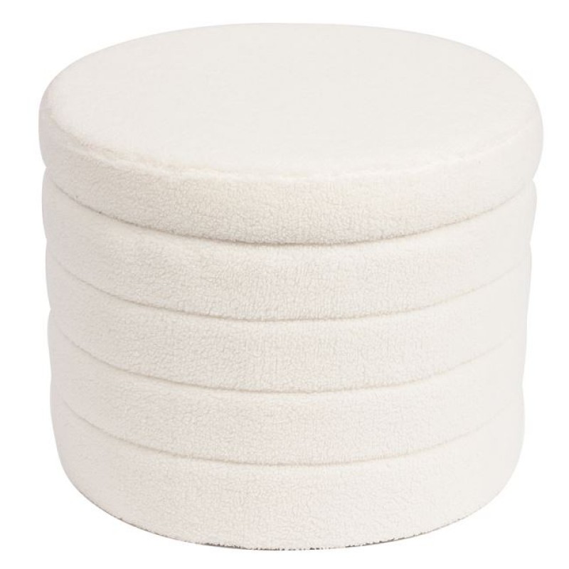 GROOVY Σκαμπό Αποθηκευτικό, Teddy Ύφασμα Εκρού Κωδικός: [Ε-00024982] Ε7040,1