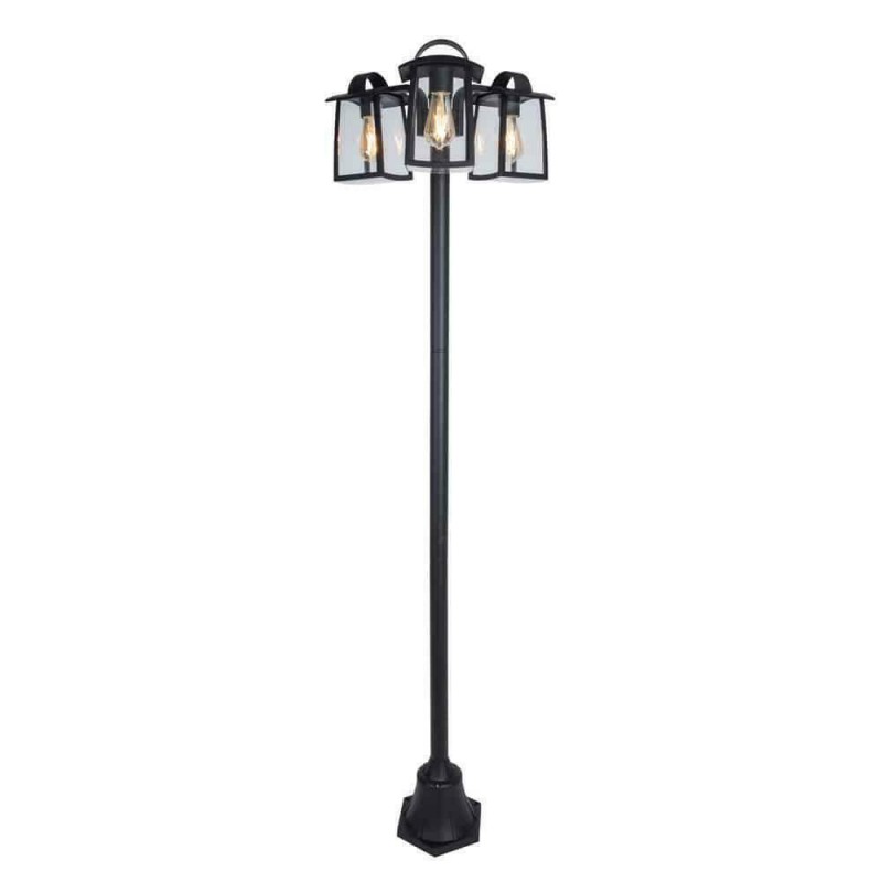 Lutec Kelsey Φωτιστικό Κολώνα Εξωτερικού Χώρου 120W IP44 για Ντουί E27 Μαύρο