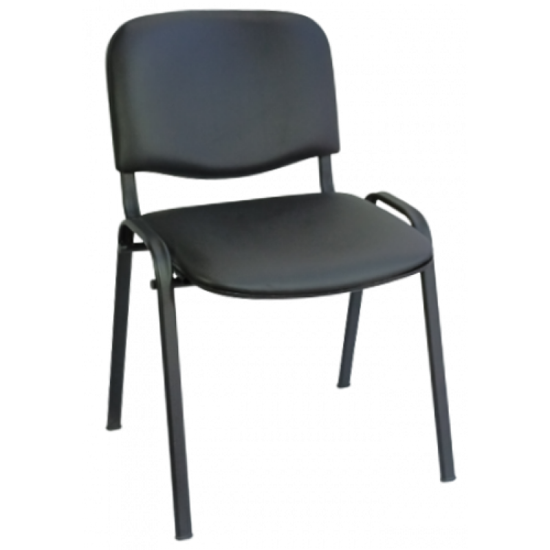 ISO καρέκλα επισκέπτη σκελετός ΜΑΥΡΟΣ κάθισμα ΔΕΡΜΑΤΙΝΗ ΜΑΥΡΗ, 53x42x80