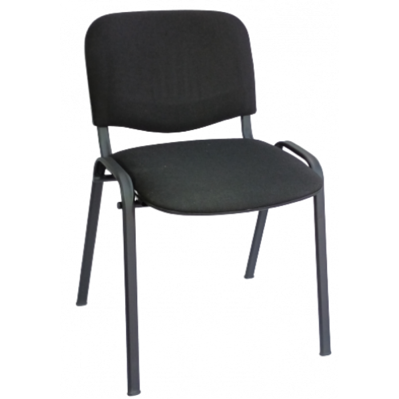 ISO καρέκλα επισκέπτη σκελετός ΜΑΥΡΟΣ κάθισμα ΥΦΑΣΜΑ ΜΑΥΡΟ, 53x42xΗ80