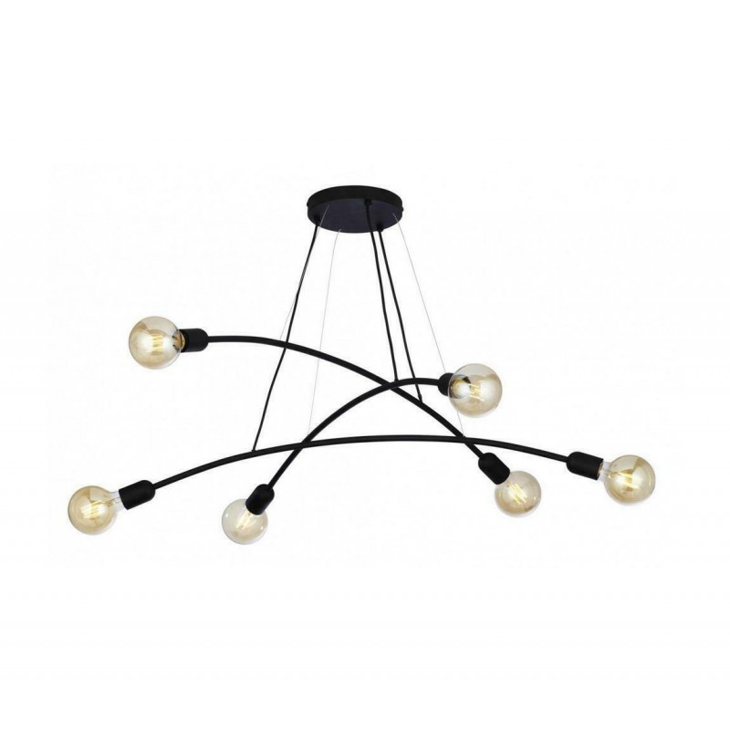TK Lighting Helix Κρεμαστό Φωτιστικό Μαύρο για 6 Λαμπτήρες E27 90x140εκ. 2726