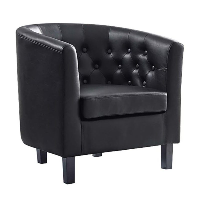 BOGA Button Πολυθρόνα Σαλονιού Καθιστικού, Pvc Μαύρο Κωδικός: [Ε-00017553] Ε7129,1