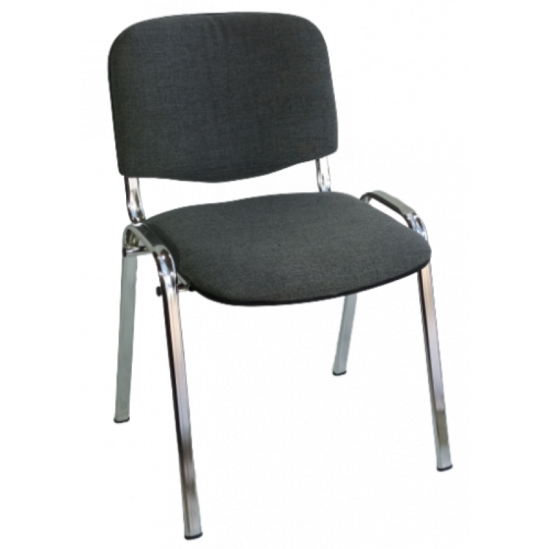 ISO καρέκλα επισκέπτη σκελετός ΧΡΩΜΙΟΥ κάθισμα ΥΦΑΣΜΑ ΓΚΡΙ, 53x42xΗ80