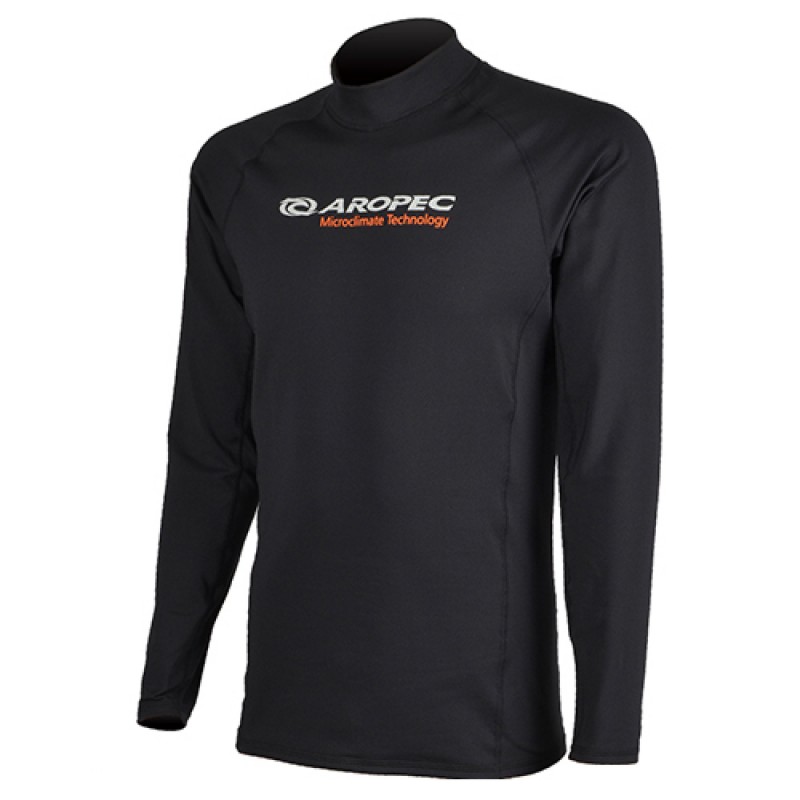 UV αντηλιακή λύκρα thermal fleece με μακρύ μανίκι Κανονική εφαρμογή Μαύρο - Aropec Medium