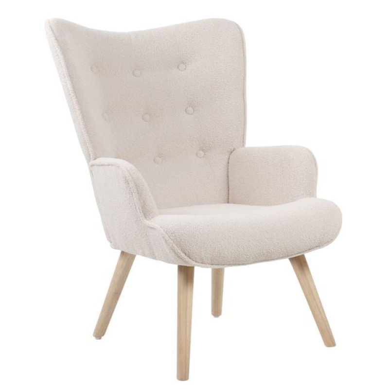 ALMA Πολυθρόνα - Μπερζέρα Σαλονιού - Καθιστικού Φυσικό, Teddy Ύφασμα Άσπρο, K/D Κωδικός: [Ε-00024648] Ε7141,10