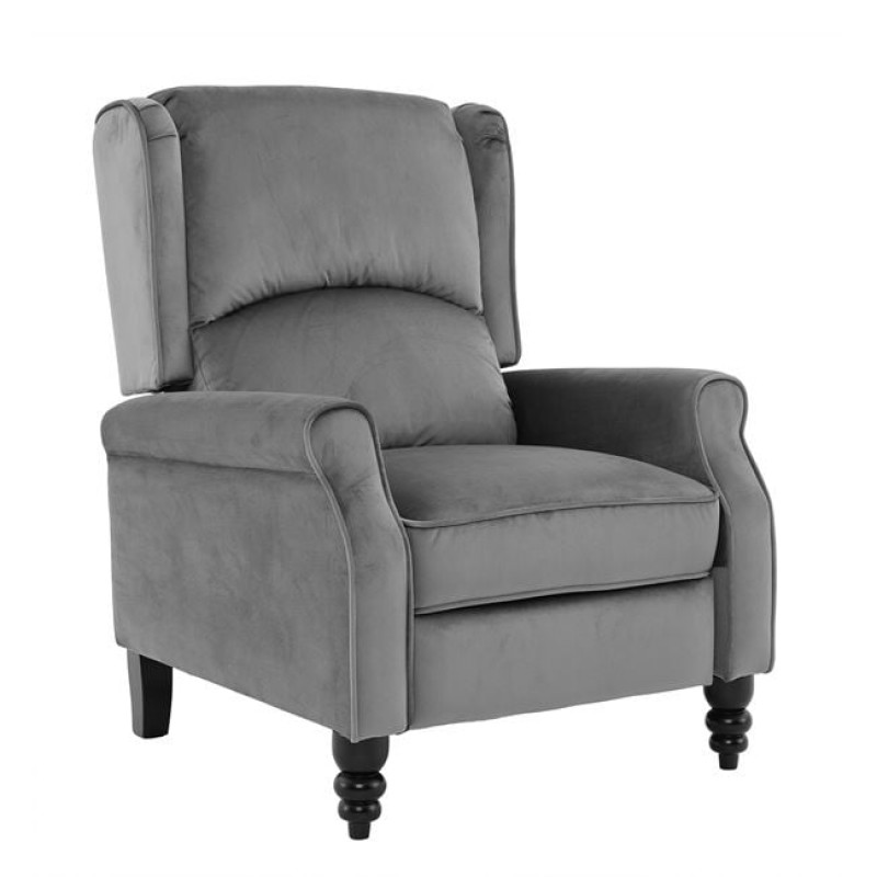 SIMPLE Relax Πολυθρόνα Μπερζέρα Σαλονιού, Καθιστικού, Ύφασμα Velure Γκρι Κωδικός: [Ε-00025498] Ε7144,2