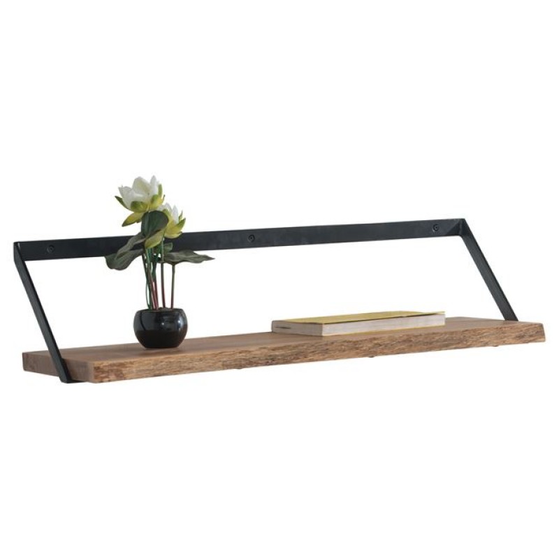 WALL-1 Ράφι Τοίχου Μέταλλο Βαφή Μαύρο, Ξύλο Ακακία Φυσικό Κωδικός: [Ε-00021255] ΕΑ7072,1