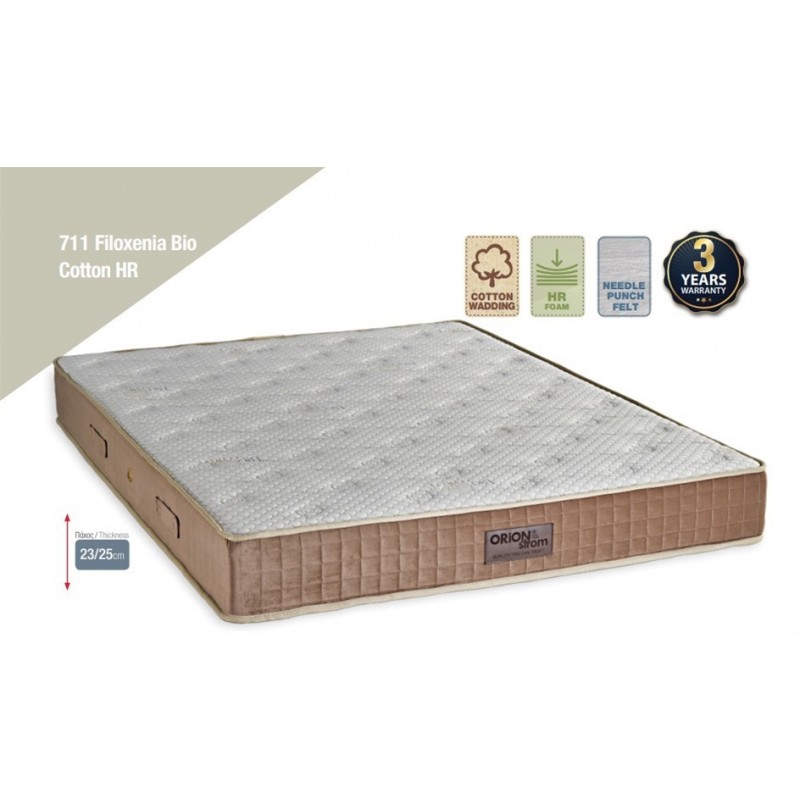 Orion Strom 711 Bio Cotton HR Διπλό Ορθοπεδικό Στρώμα Foam / Latex 150x200x24cm με ΕλατήριαΚωδικός Skroutz: 36469523