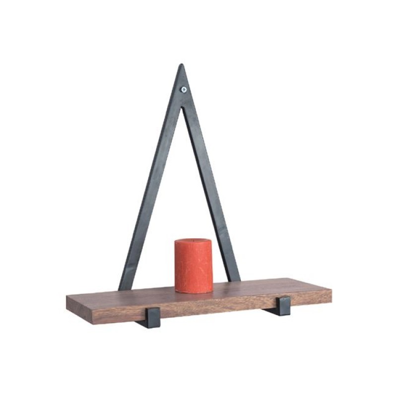 WALL Ράφι Τοίχου Μέταλλο Βαφή Μαύρο, Ξύλο Ακακία Φυσικό Κωδικός: [Ε-00019541] ΕΑ7029