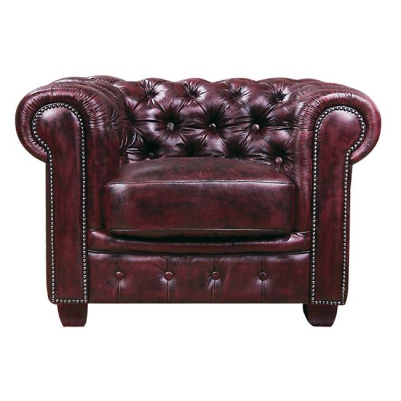 CHESTERFIELD Birmingham Πολυθρόνα Σαλονιού Καθιστικού, Δέρμα Antique Red Κωδικός: [Ε-00020905] Ε9574,14