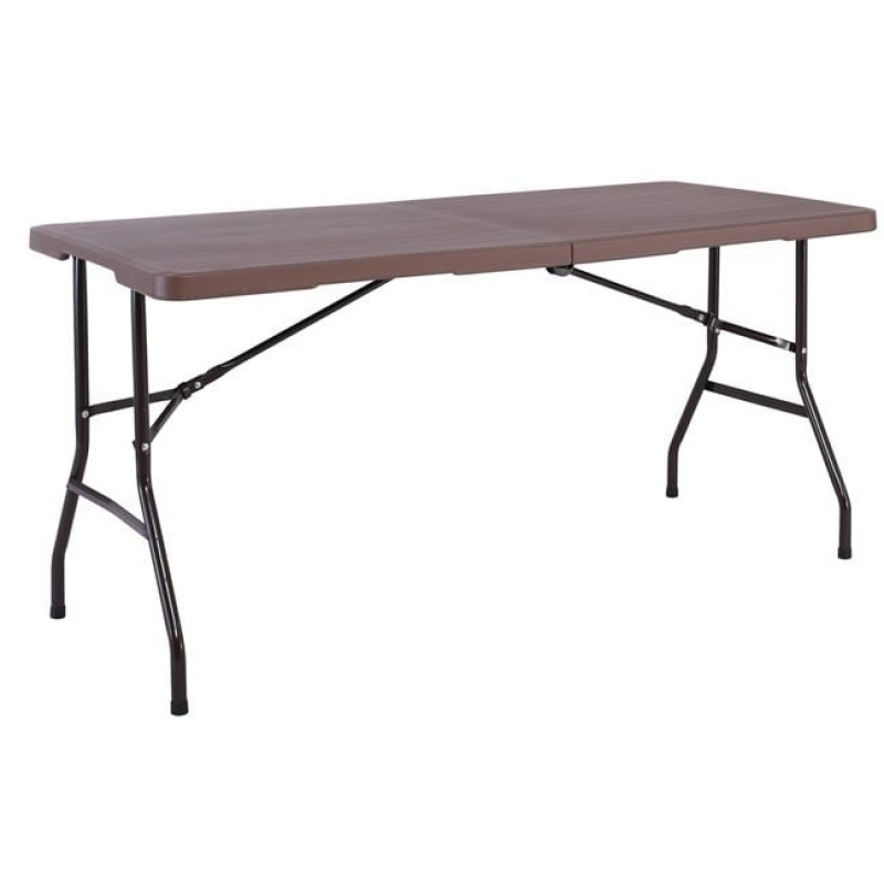 BLOW Τραπέζι Συνεδρίου - Catering Πτυσσόμενο (Βαλίτσα), Μέταλλο Μαύρο, HDPE Καφέ 35mm Κωδικός: [Ε-00024515] ΕΟ179Κ