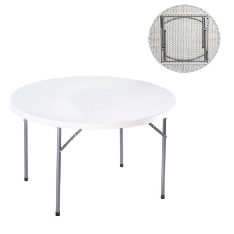 BLOW-R Τραπέζι Συνεδρίου Catering Πτυσσόμενο, Μέταλλο Βαφή Γκρι, HDPE Άσπρο 45mm Κωδικός: [Ε-00019216] ΕΟ183,1