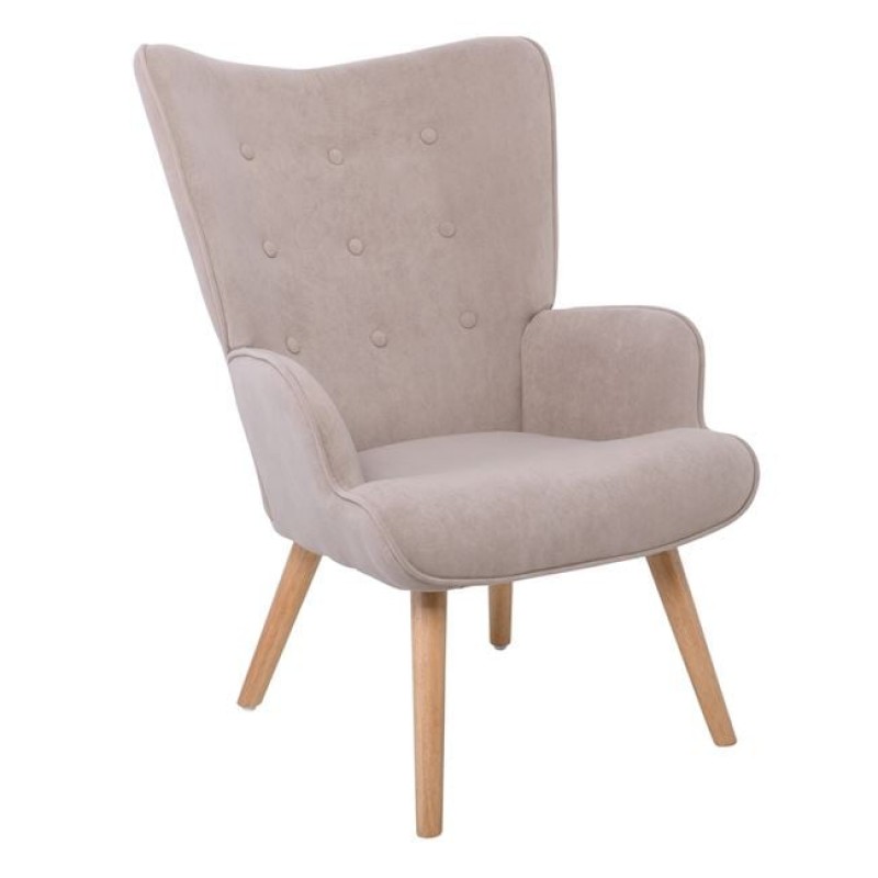 ALMA Πολυθρόνα - Μπερζέρα Σαλονιού - Καθιστικού Φυσικό Ύφασμα Velure Ανοιχτό Καφέ,K/D Κωδικός: [Ε-00022837] Ε7141,20