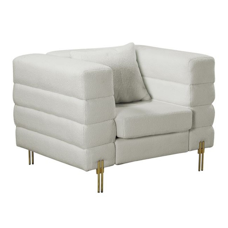 MORRIS Πολυθρόνα Σαλονιού - Καθιστικού, Ύφασμα Teddy Άσπρο Κωδικός: [Ε-00024532] Ε9600,11