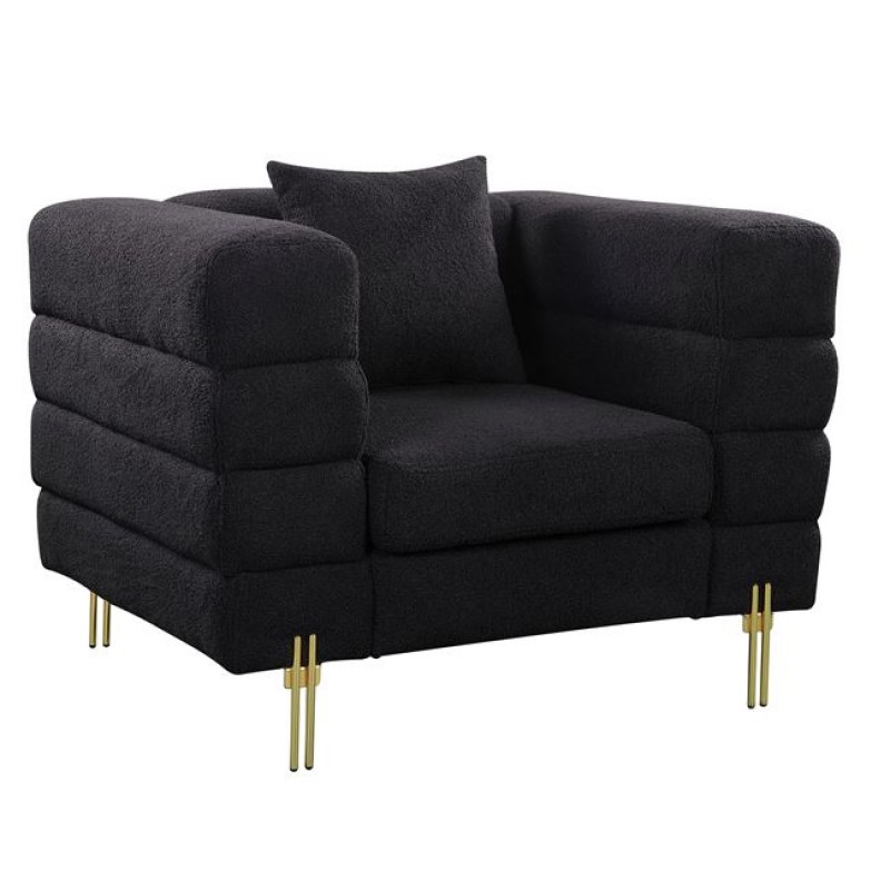 MORRIS Πολυθρόνα Σαλονιού - Καθιστικού, Ύφασμα Teddy Μαύρο Κωδικός: [Ε-00024533] Ε9600,12