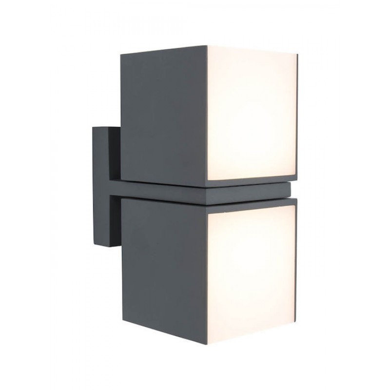 Lutec Cuba Επιτοίχια Εξωτερική Πλαφονιέρα LED IP54 23W με Θερμό Λευκό Φως Διπλής Δέσμης 21.3x14.7x10εκ. Κωδικός: 5193801118