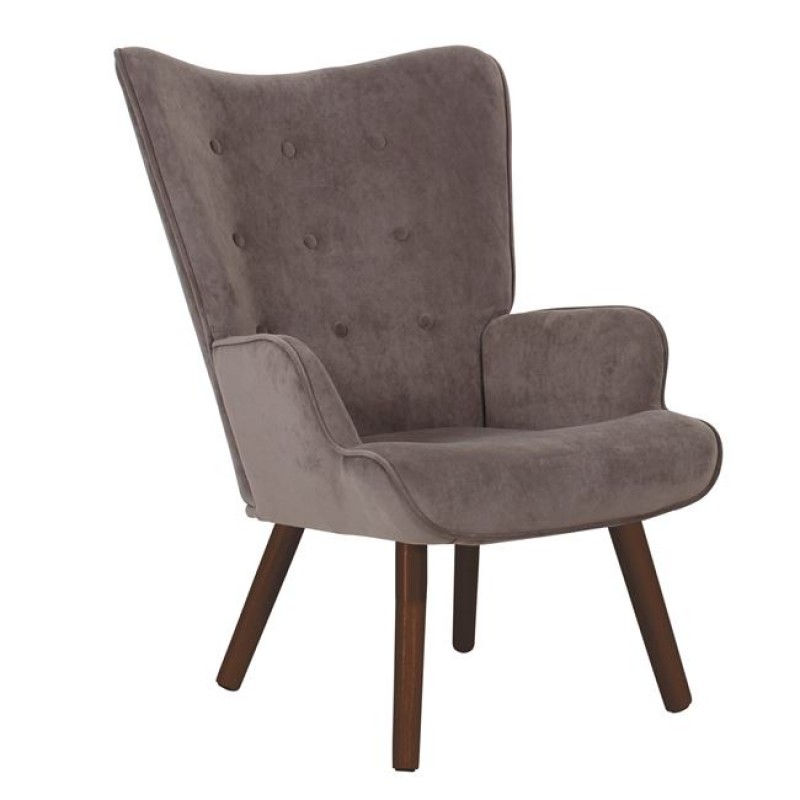 ALMA Πολυθρόνα - Μπερζέρα Σαλονιού - Καθιστικού Καρυδί Ύφασμα Καφέ Velure, K/D Κωδικός: [Ε-00022987] Ε7141,80Κ
