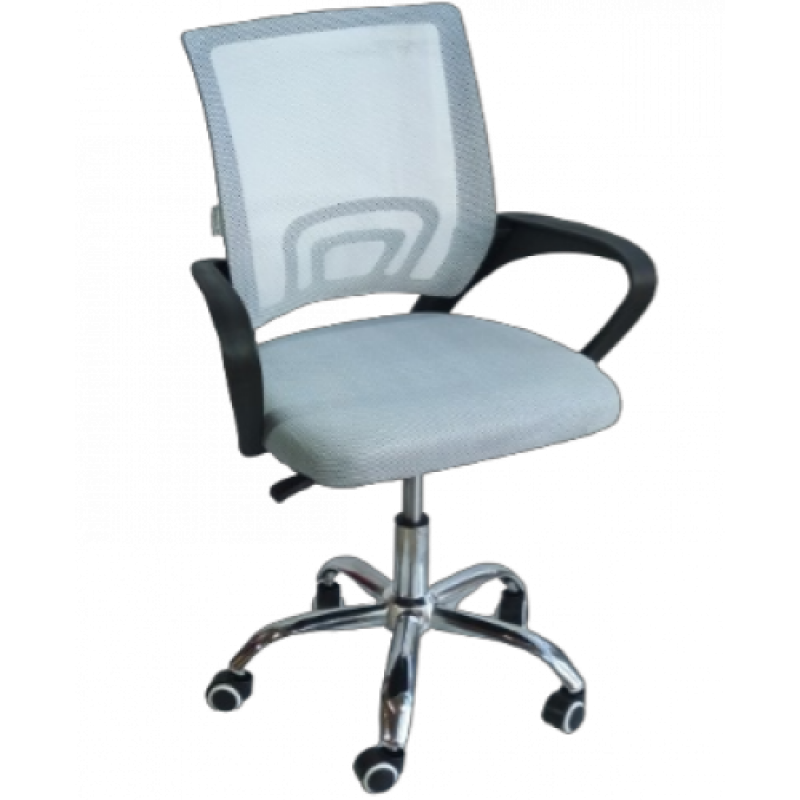 BY-017 πολυθρόνα γραφείου ύφασμα mesh ΓΚΡΙ, 57x55x86/96