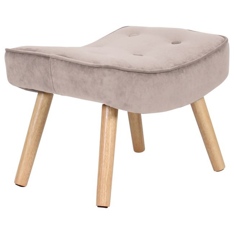 ALMA Σκαμπό - Υποπόδιο, Ύφασμα Velure Ανοιχτό Καφέ, Πόδια Φυσικό, K/D Κωδικός: [Ε-00022838] Ε7141,21