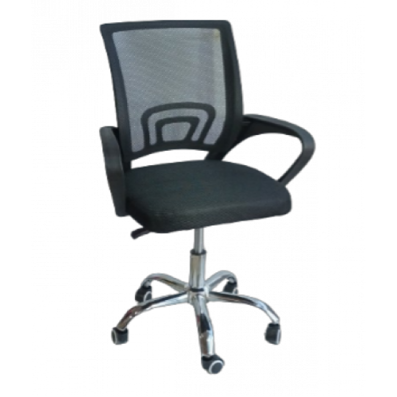 BY-017 (hc-b01) πολυθρόνα γραφείου ύφασμα mesh ΜΑΥΡΟ, 57x55x86/96