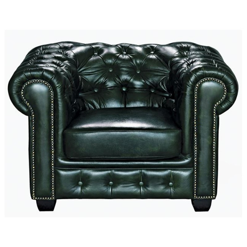 CHESTERFIELD Birmingham Πολυθρόνα Σαλονιού Καθιστικού,Δέρμα Antique Green Κωδικός: [Ε-00023082] Ε9574,13