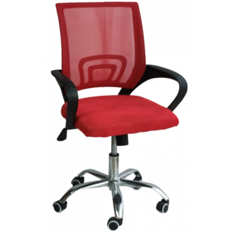 BY-017 πολυθρόνα γραφείου ύφασμα mesh ΚΟΚΚΙΝΗ, 57x55x86/96