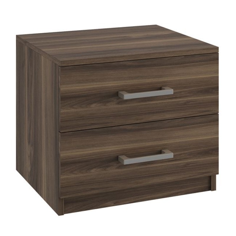 LIFE-W Κομοδίνο με 2 Συρτάρια, Απόχρωση Καρυδί Κωδικός: [Ε-00025301] Ε756,1