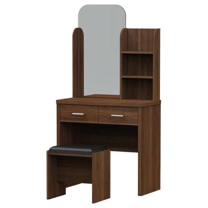 CALIBER Set Τουαλέτα + Σκαμπό Απόχρωση Καρυδί Κωδικός: [Ε-00024298] Ε7388,2