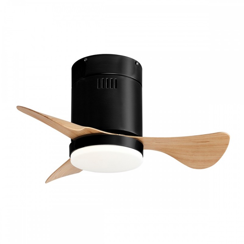 Elsinore 15W 3CCT LED Fan Light in Black with Wooden Color (102000480)