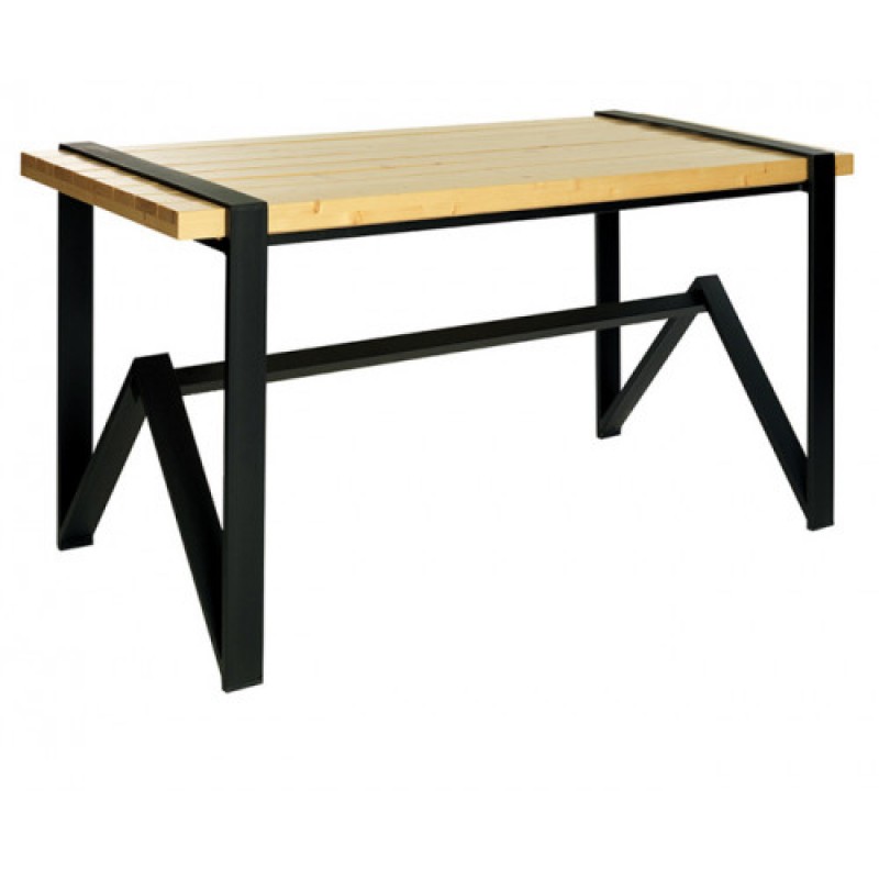 POLIS-T τραπέζι μεταλλικό με ξύλο ΧΡΩΜΑ ΕΠΙΛΟΓΗΣ, 90x160xH75