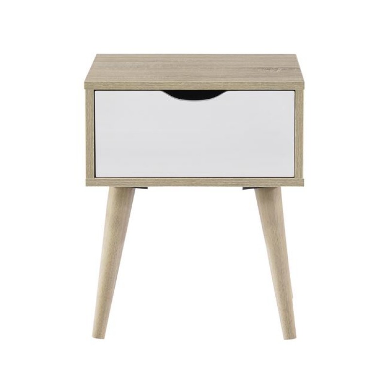 ALIDA Κομοδίνο Απόχρωση Sonoma - Άσπρο Κωδικός: [Ε-00019174] Ε7340,2