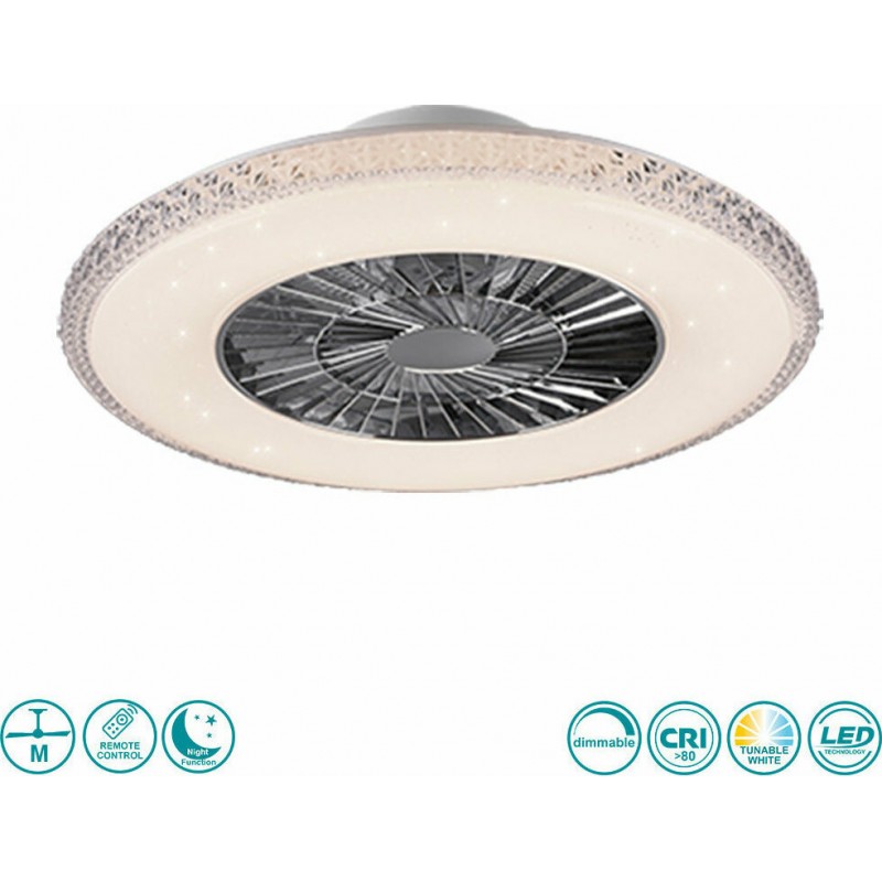 Ανεμιστήρας Οροφής RL Lighting Harstad R62412106 Χρώμιο-Λευκός με Φως