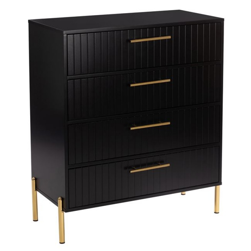 FINO Συρταριέρα με 4 Συρτάρια, Μαύρο Κωδικός: [Ε-00024409] Ε7011,2