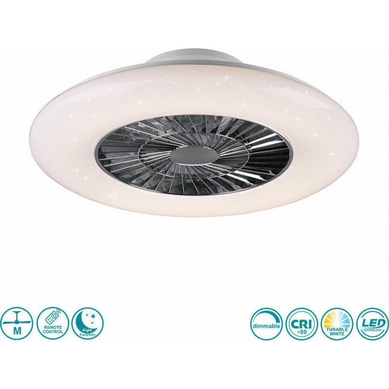 Ανεμιστήρας Οροφής RL Lighting Visby R62402106 Χρώμιο-Λευκός με Φως