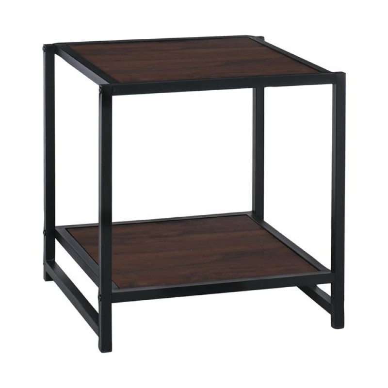 ATOS Κομοδίνο Μέταλλο Βαφή Μαύρο - Mdf Καρυδί Κωδικός: [Ε-00021519] Ε8012,1