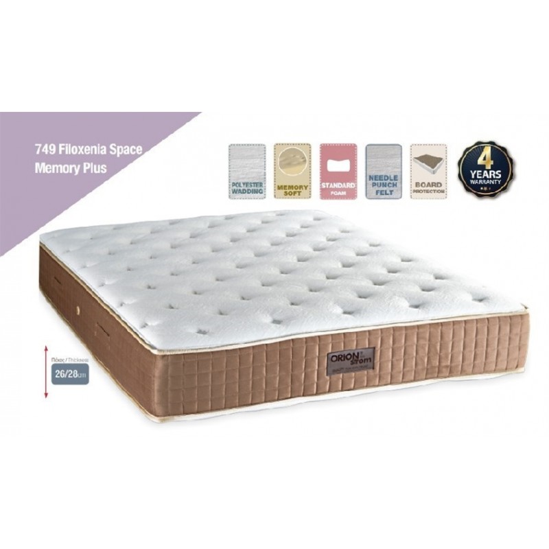 Orion Strom 749 Space Memory Plus Μονό Ορθοπεδικό Στρώμα Memory Foam 90x200x27cm με ΕλατήριαΚωδικός Skroutz: 45223808