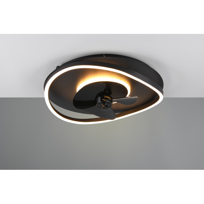Ανεμιστήρας Οροφής RL Lighting Sortland R67393132 Μαύρο Ματ με Φως (2.700Κ-6.500Κ)